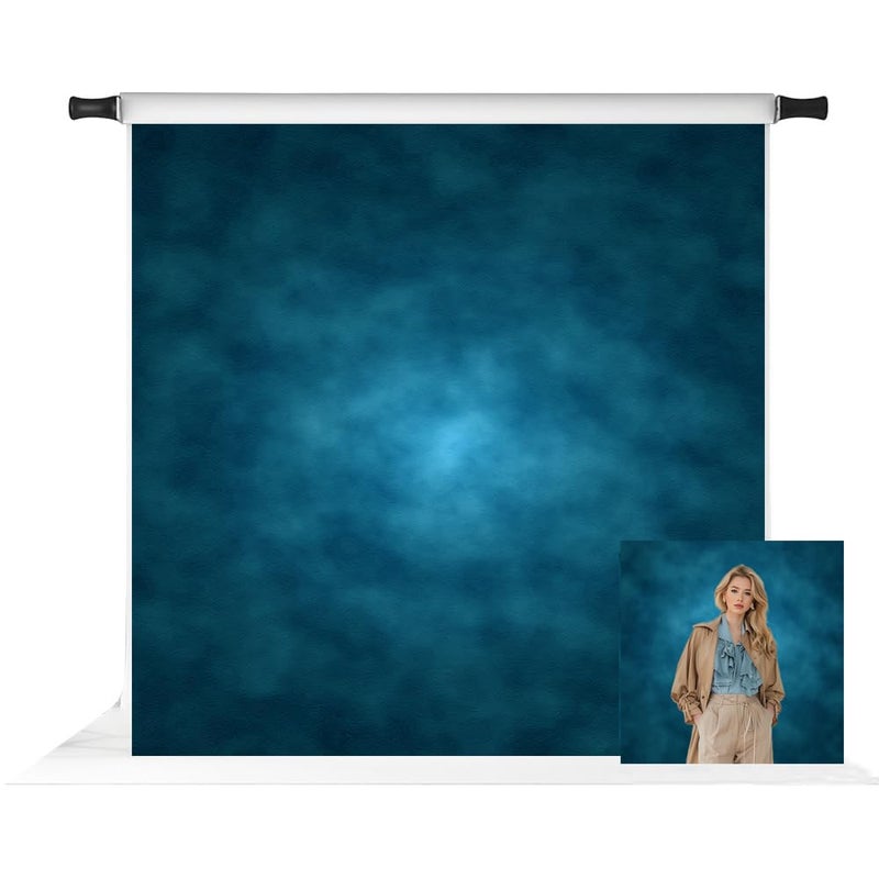 Kate 10x10ft Blue Abstract Photography Backdrop Old Master Blue Portrait Background Studio Props - Image 1